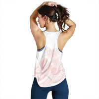 Polynesian Tribal Plumeria Lotu Tamaiti Women Racerback Tank Pastel Blush - Polynesian Pride