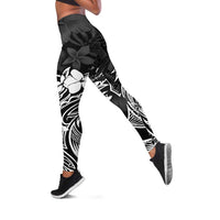 Polynesian Women's Day Leggings Plumeria Passion - Black LT7 Black - Polynesian Pride