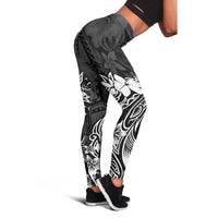 Polynesian Women's Day Leggings Plumeria Passion - Black LT7 - Polynesian Pride