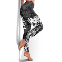 Polynesian Women's Day Leggings Plumeria Passion - Black LT7 - Polynesian Pride