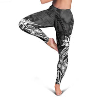 Polynesian Women's Day Leggings Plumeria Passion - Black LT7 - Polynesian Pride