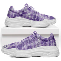 Poni Aloha Hawaii Chunky Sneakers Plumeria Lei With Palaka Motif - Polynesian Pride