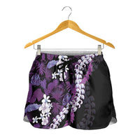 Poni Aloha Hawaii Lei Shorts for Women Tropical Flowers Elegant Vibe LT14 - Polynesian Pride