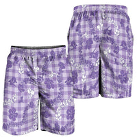 Poni Aloha Hawaii Shorts for Men Plumeria Lei With Palaka Motif LT14 - Polynesian Pride