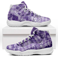 Poni Aloha Hawaii Sneakers J11 Plumeria Lei With Palaka Motif - Polynesian Pride