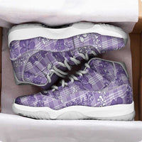 Poni Aloha Hawaii Sneakers J11 Plumeria Lei With Palaka Motif - Polynesian Pride