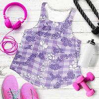 Poni Aloha Hawaii Women Racerback Tank Plumeria Lei With Palaka Motif - Polynesian Pride