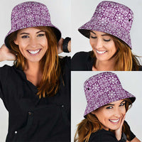 Poni Palaka Quilt Hawaii Bucket Hat Hawaiian Tropical Monstera Sea Turtle LT14 - Polynesian Pride