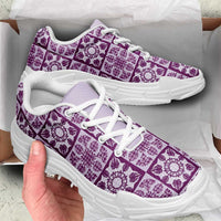 Poni Palaka Quilt Hawaii Chunky Sneakers Hawaiian Tropical Monstera Sea Turtle LT14 - Polynesian Pride