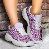 Poni Palaka Quilt Hawaii Chunky Sneakers Hawaiian Tropical Monstera Sea Turtle LT14 - Polynesian Pride