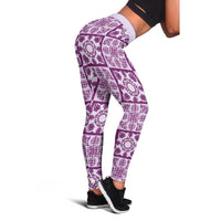 Poni Palaka Quilt Hawaii Leggings Hawaiian Tropical Monstera Sea Turtle LT14 - Polynesian Pride
