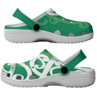 Pounamu Green Maori Clogs Shoes Koru Kowhaiwhai