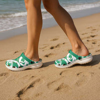 Pounamu Green Maori Clogs Shoes Koru Kowhaiwhai