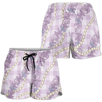 Pua Kalaunu Lei Shorts for Women Palaka Pattern LT01 - Polynesian Pride