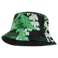 Puakenikeni Maile Lei Bucket Hat Frangipani Green Tropical Leaves LT01 One Size Green - Polynesian Pride