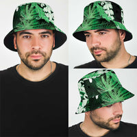 Puakenikeni Maile Lei Bucket Hat Frangipani Green Tropical Leaves LT01 - Polynesian Pride