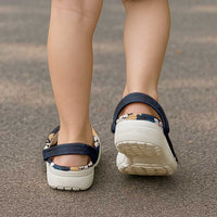Puakenikeni Maile Lei Clogs Shoes Frangipani Blue Tropical Leaves LT01 - Polynesian Pride