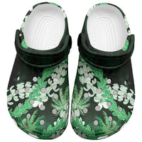 Puakenikeni Maile Lei Clogs Shoes Frangipani Green Tropical Leaves LT01 Green - Polynesian Pride