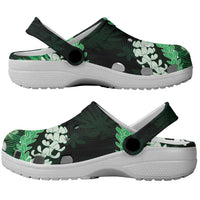 Puakenikeni Maile Lei Clogs Shoes Frangipani Green Tropical Leaves LT01 - Polynesian Pride