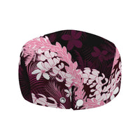 Puakenikeni Maile Lei Jeff Hat Frangipani Pink Tropical Leaves LT01 - Polynesian Pride
