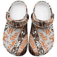 Puatou Tahiti Tiare Monstera Clogs Shoes Polynesian Pattern Curve Style - Polynesian Pride
