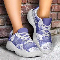 Purple Aloha Hawaii Chunky Sneakers Monstera Hibiscus Plumeria Seamless Vibes - Polynesian Pride