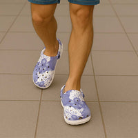 Purple Aloha Hawaii Clogs Shoes Monstera Hibiscus Plumeria Seamless Vibes LT14 - Polynesian Pride