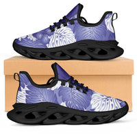 Purple Aloha Hawaii Clunky Sneakers Monstera Hibiscus Plumeria Seamless Vibes - Polynesian Pride