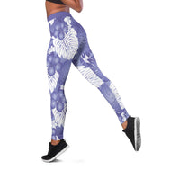 Purple Aloha Hawaii Leggings Monstera Hibiscus Plumeria Seamless Vibes - Polynesian Pride