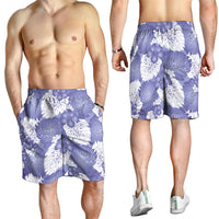 Purple Aloha Hawaii Shorts for Men Monstera Hibiscus Plumeria Seamless Vibes LT14 - Polynesian Pride