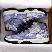 Purple Aloha Hawaii Sneakers J11 Monstera Hibiscus Plumeria Seamless Vibes - Polynesian Pride