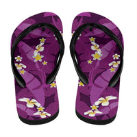 Purple Banana Leaf Hawaii Flip Flops Lau Maia Plumeria Tropical Summer Vibes