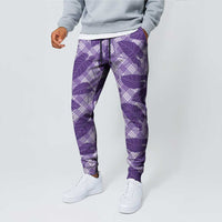 Purple Hawaii Kalo Palaka Motifs Jogger Pants Hawaiian Taro Leaves Elegant Vibes LT14 - Polynesian Pride