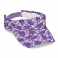 Purple Hawaii Kalo Palaka Motifs Sun Visor Cap Hawaiian Taro Leaves Elegant Vibes LT14 Universal Fit Purple - Polynesian Pride