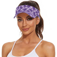 Purple Hawaii Kalo Palaka Motifs Sun Visor Cap Hawaiian Taro Leaves Elegant Vibes LT14 - Polynesian Pride
