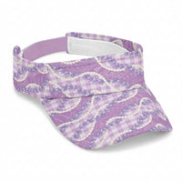 Purple Hawaii Palaka Honohono Pikake Sun Visor Cap Hawaiian Orchid Lei Polynesian Pattern LT14 Universal Fit Purple - Polynesian Pride