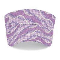 Purple Hawaii Palaka Honohono Pikake Sun Visor Cap Hawaiian Orchid Lei Polynesian Pattern LT14 - Polynesian Pride