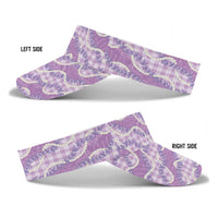 Purple Hawaii Palaka Honohono Pikake Sun Visor Cap Hawaiian Orchid Lei Polynesian Pattern LT14 - Polynesian Pride