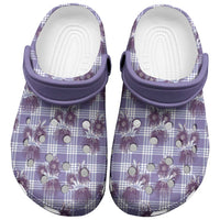 Purple Palaka Hawaii Clogs Shoes Hawaiian Lehua Blossoms LT05 Purple - Polynesian Pride