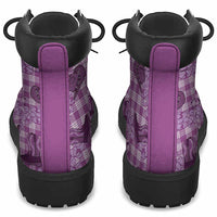 Purple Palaka Hawaii Cowboy All Season Boots Puakenikeni Lei Paniolo Papale Seamless Vibes - Polynesian Pride