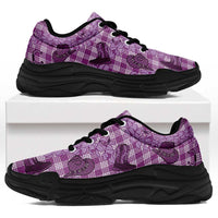 Purple Palaka Hawaii Cowboy Chunky Sneakers Puakenikeni Lei Paniolo Papale Seamless Vibes - Polynesian Pride