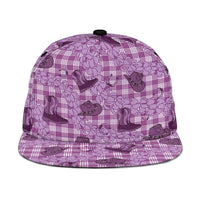Purple Palaka Hawaii Cowboy Snapback Cap Puakenikeni Lei Paniolo Papale Seamless Vibes - Polynesian Pride