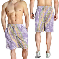 Purple Palaka Hawaii Leis Shorts for Men Hawaiian-plaid Elegant Tropical Vibes LT14 - Polynesian Pride