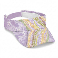 Purple Palaka Hawaii Leis Sun Visor Cap Hawaiian-plaid Elegant Tropical Vibes LT14 Universal Fit Purple - Polynesian Pride