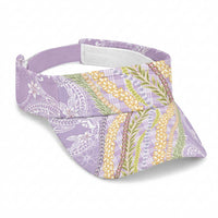 Purple Palaka Hawaii Leis Sun Visor Cap Hawaiian-plaid Elegant Tropical Vibes LT14 Universal Fit Purple - Polynesian Pride
