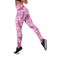 Purple Palaka Hawaii Palapalai Leggings Hawaiian Fern