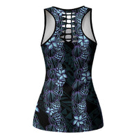 Purple Paradise Hawaii Shell Lei Hollow Tank Top Hawaiian Sunrise Shell Hebrew Cone Plumeria - Polynesian Pride