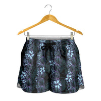 Purple Paradise Hawaii Shell Lei Shorts for Women Hawaiian Sunrise Shell Hebrew Cone Plumeria - Polynesian Pride