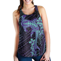 Purple Paradise Hawaii Women Racerback Tank Hammerhead Shark Tattoo Curve Polynesian - Polynesian Pride