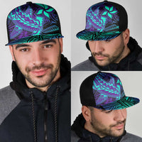 Purple Paradise Polynesian Mesh Trucker Cap Hawaiian Tribal Hammerhead Shark LT14 - Polynesian Pride